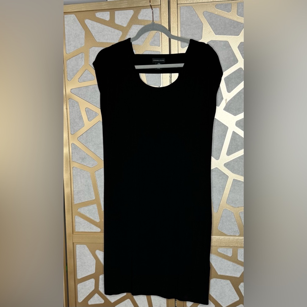 Adrienne Vittadini Black Sleeveless Scoop Neck Rayon Stretch Dress Women's Sz M